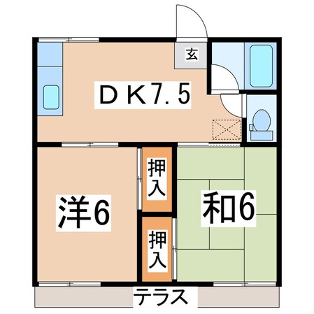 郡山駅 バス25分  うねめ団地下車：停歩7分 1階の物件間取画像